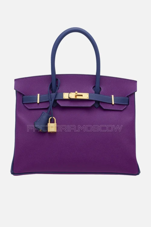 Hermes Birkin 30 Anemone/Bleu Saphir Epsom GHW