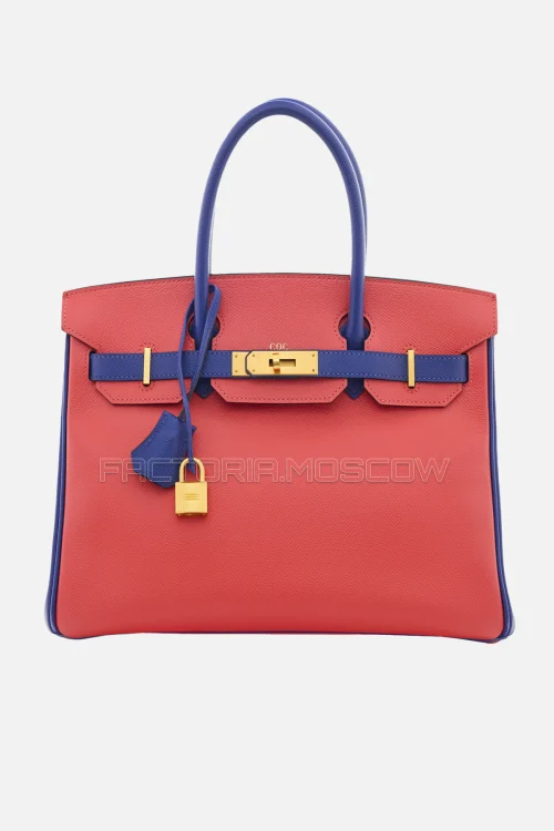 Hermes Birkin 30 Rose Azalee/Bleu Électrique Epsom GHW