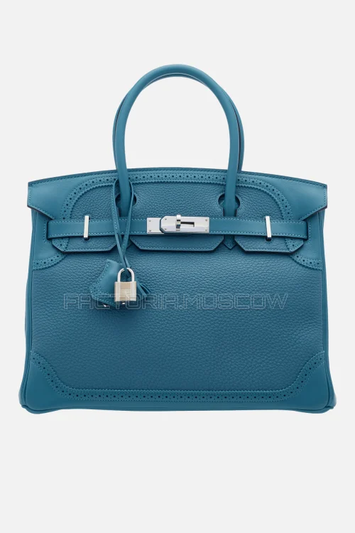 Hermes Birkin Ghillies 30 Turquoise Togo/Swift PHW