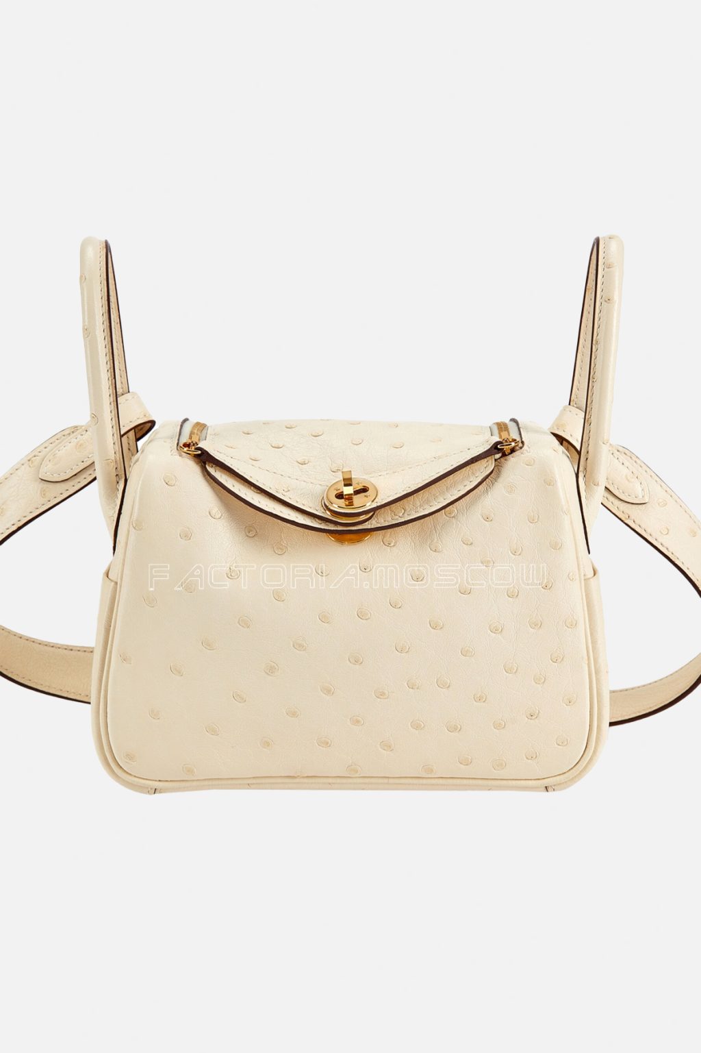 Hermès Mini Lindy 20 Nata Ostrich GHW