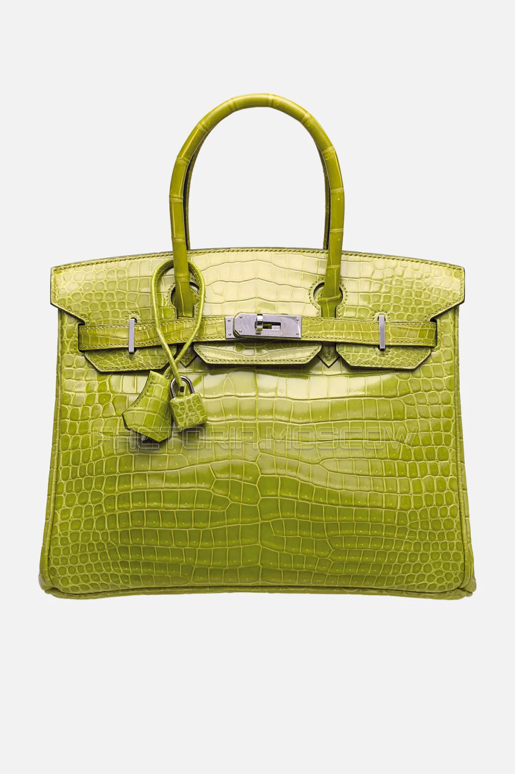 Hermes Birkin 30 Shiny Vert Chartreuse Porosus Crocodile PHW
