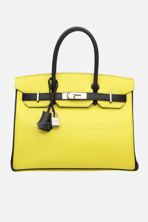 Hermes Birkin 30 Lime/Black Epsom PHW
