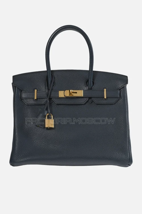Hermes Birkin 30 Bleu Ocean/Bleu Lin Clemence GHW