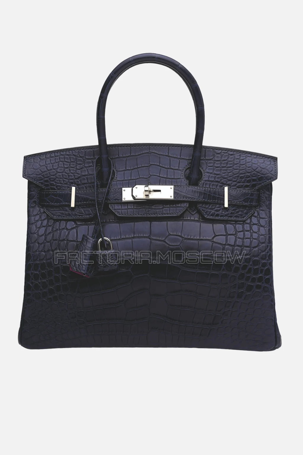 Hermes Birkin 30 Matte Alligator Bleu Marine/Rose Scheherazade PHW