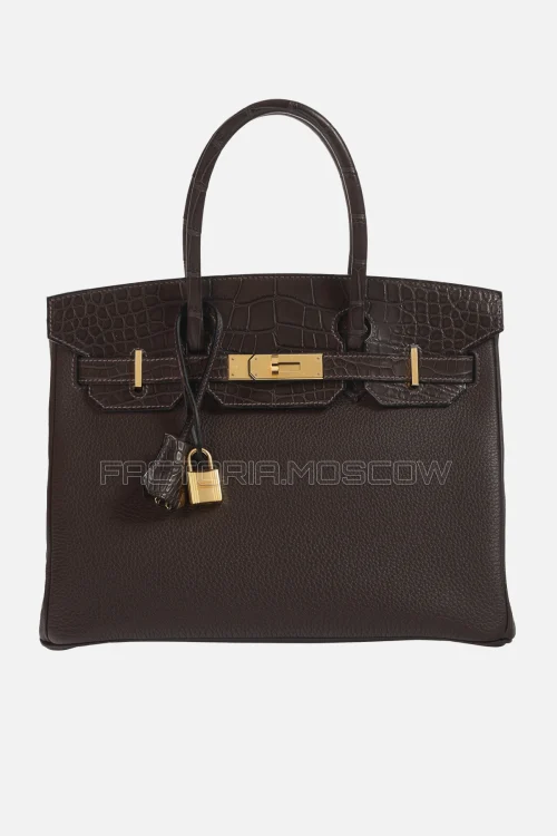 Hermes Birkin Touch 30 Ébene Matte Alligator/Togo GHW