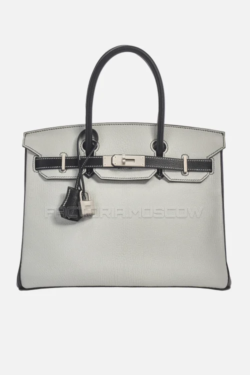 Hermes Birkin 30 Gris Mouette/Black Chevre PHW