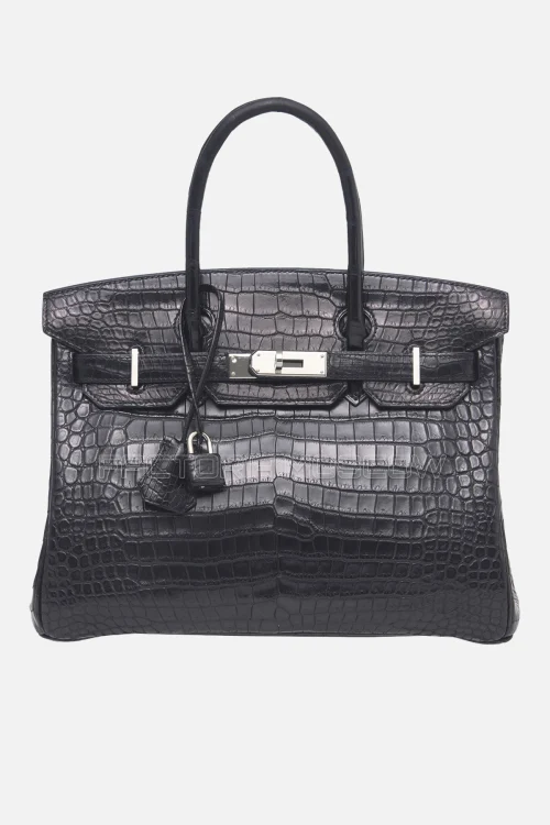 Hermes Birkin 30 Matte Black Porosus Crocodile PHW