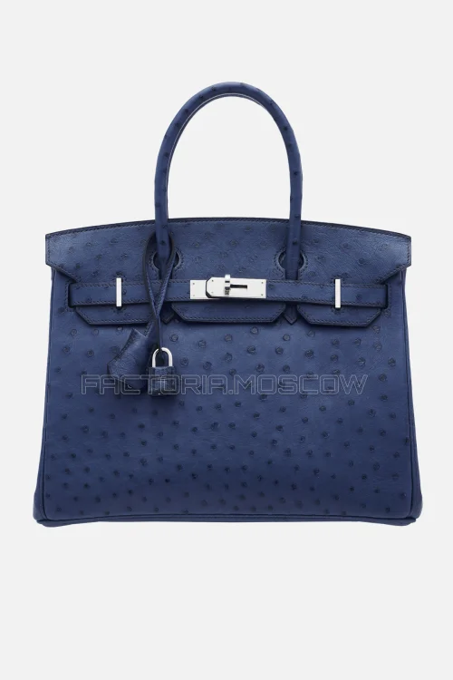Hermes Birkin 30 Bleu Roi Ostrich PHW