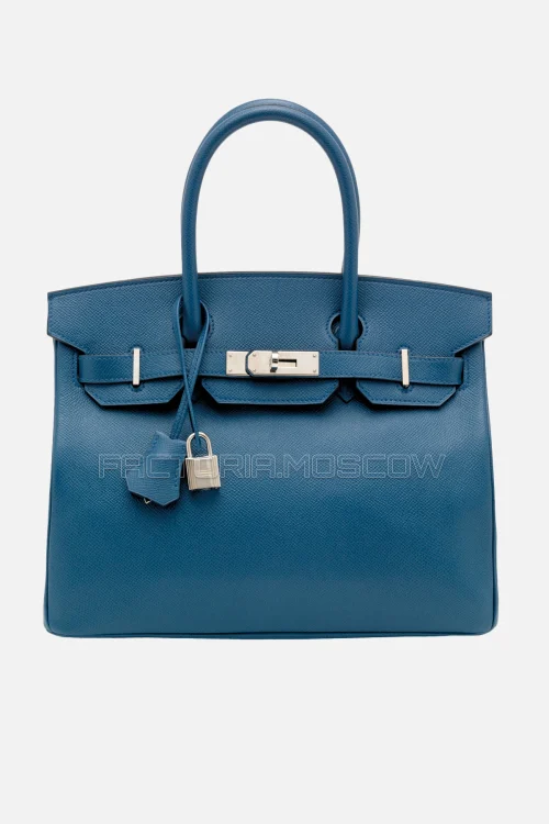 Hermes Birkin 30 Bleu Agate Epsom PHW