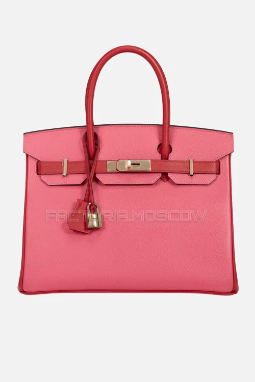 Hermes Birkin 30 Rose Azalee/Rouge De Couer Epsom GHW