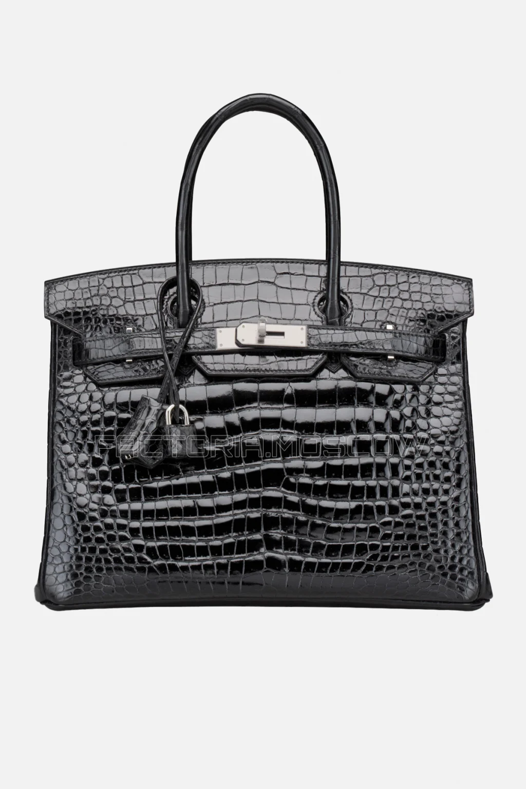 Hermes Birkin 30 Shiny Black Porosus Crocodile PHW