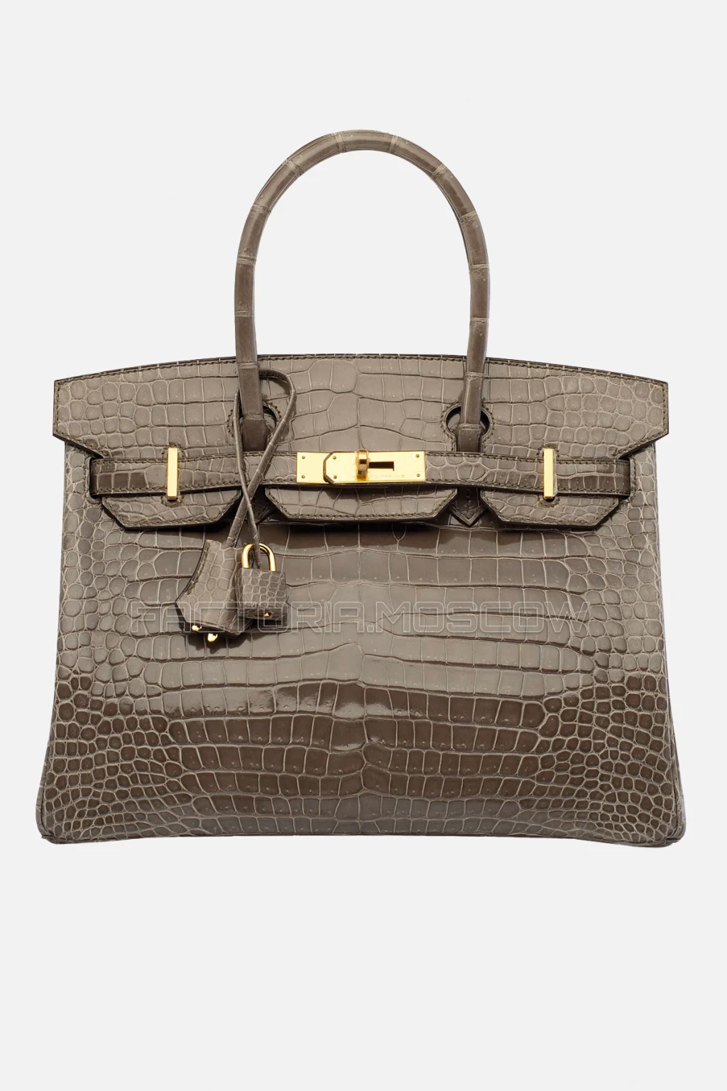 Hermes Birkin 30 Shiny Gris Tourterelle Porosus Crocodile GHW