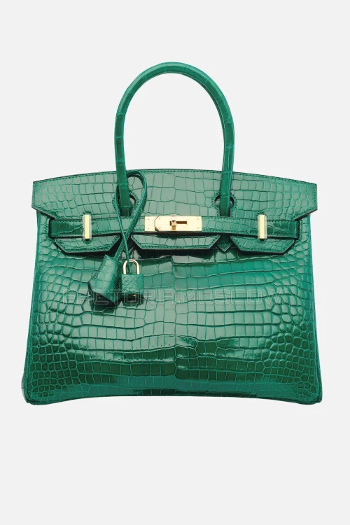 Hermes Birkin 30 Shiny Cactus Porosus Crocodile GHW