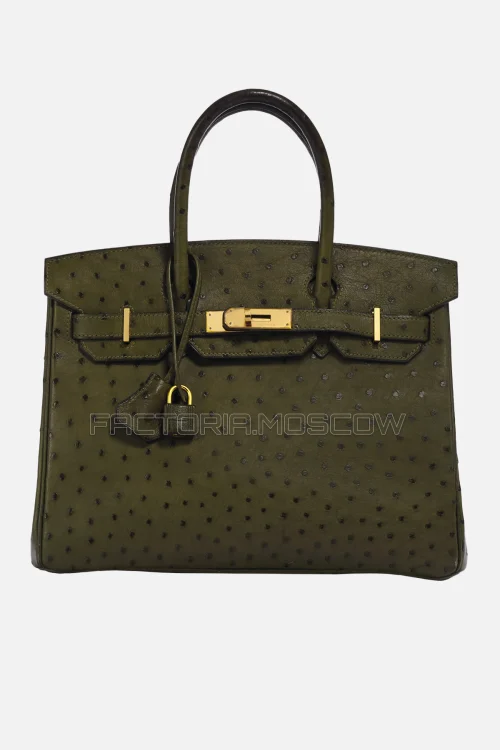 Hermes Birkin 30 Vert Olive Ostrich GHW