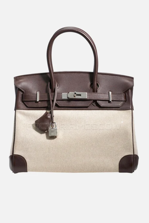Hermes Birkin 30 Chocolat Swift/Toile PHW