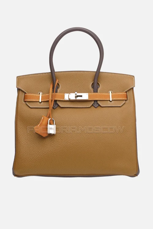 Hermes Limited Edition Birkin 30 Gold, Chocolat, Potiron Togo PHW