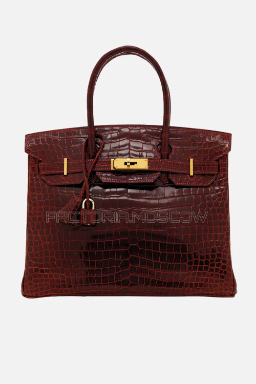 Hermes Birkin 30 Shiny Rouge H Porosus Crocodile GHW