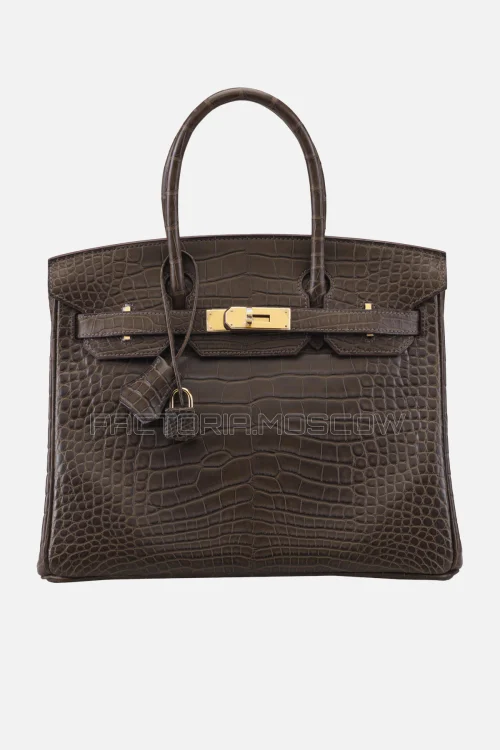 Hermes Birkin 30 Matte Gris Elephant Alligator GHW