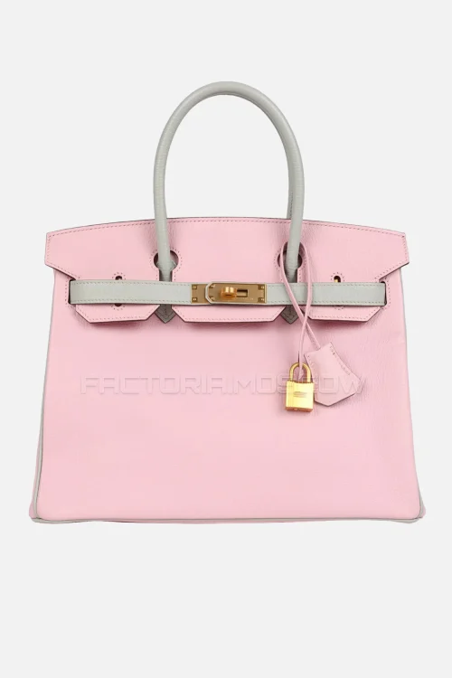 Hermes Birkin 30 Rose Sakura/Gris Perle Chevre GHW