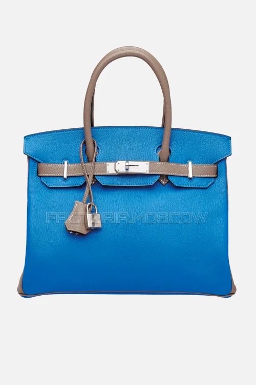 Hermes Birkin 30 Mykonos/Étoupe Chevre PHW