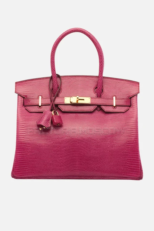 Hermes Birkin 30 Shiny Fuchsia Niloticus Lizard GHW