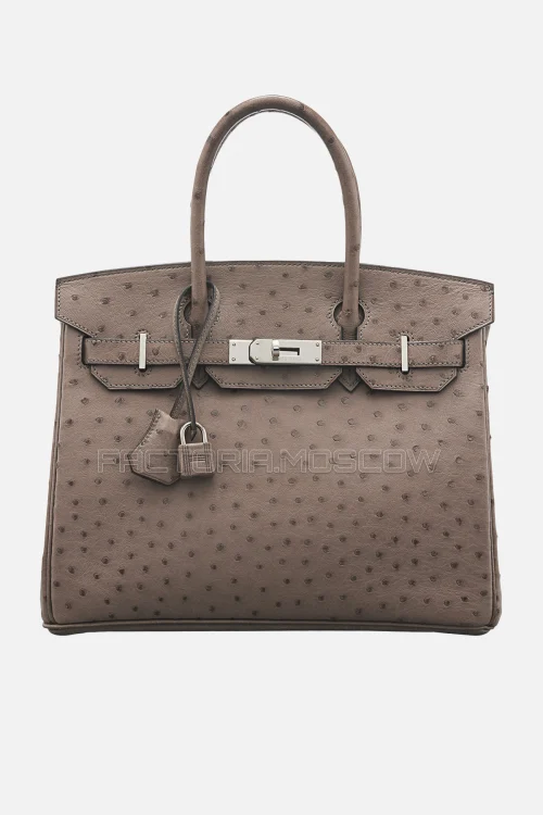 Hermes Birkin 30 Gris Tourterelle Ostrich PHW