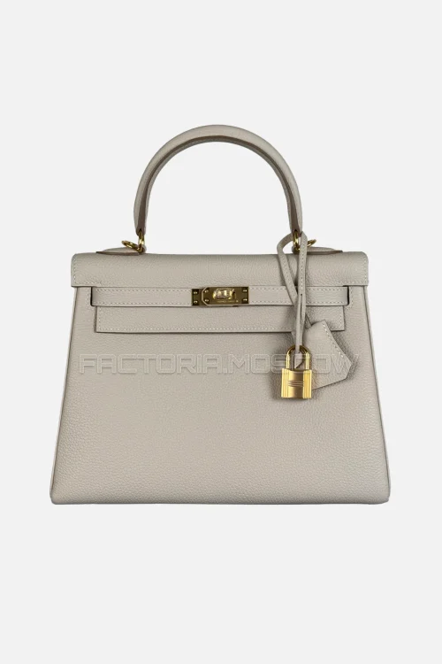Hermes Kelly Retourne 25 Togo Colour Craie GHW