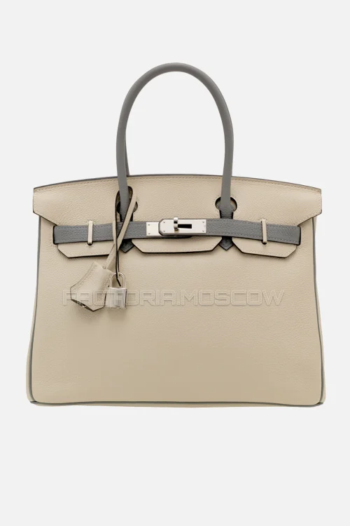 Hermes Birkin 30 Craie/Gris Perle Togo PHW