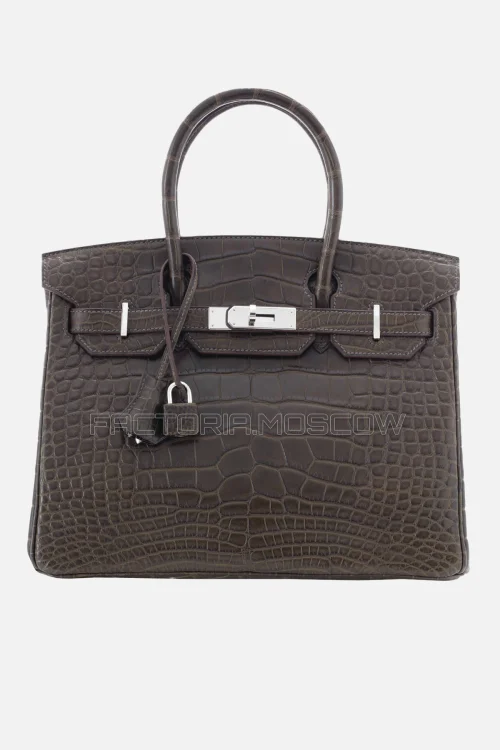 Hermes Birkin 30 Matte Gris Élephant Alligator PHW