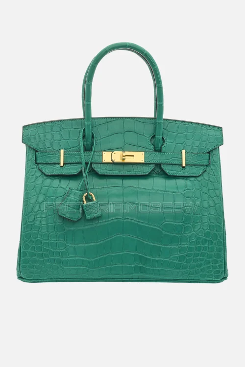 Hermes Birkin 30 Matte Alligator Malachite GHW