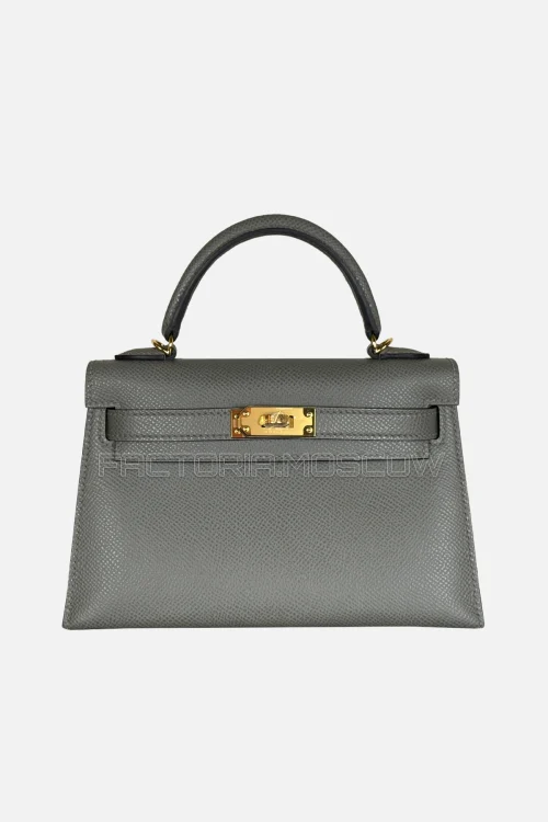 Hermes Kelly Mini 20 Epsom Colour Gris Meyer GHW