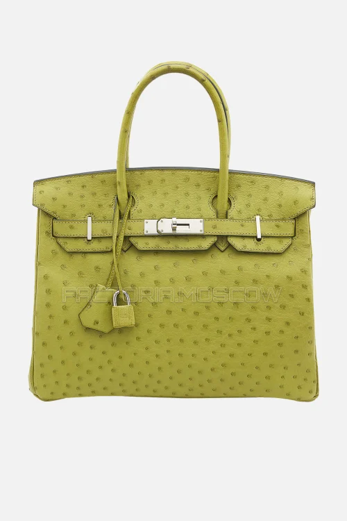 Hermes Birkin 30 Vert Anis Ostrich PHW