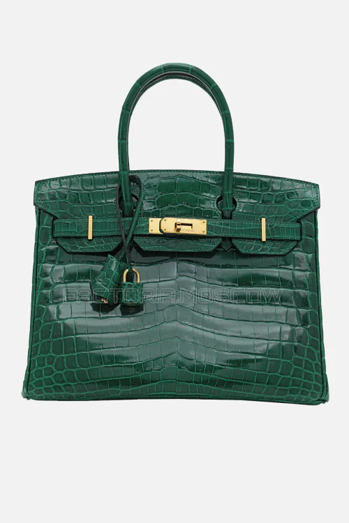 Hermes Birkin 30 Shiny Vert Émeraude Nloticus Crocodile GHW