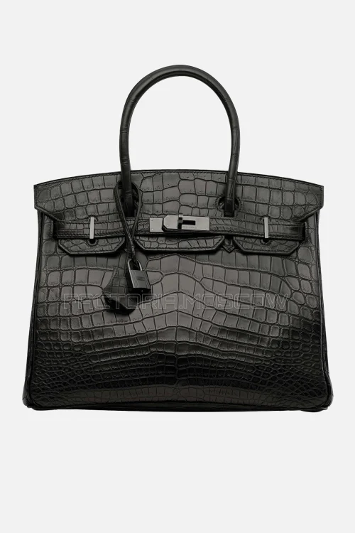 Hermes Birkin 30 Matte Black Niloticus Crocodile So Black With Black Hardware