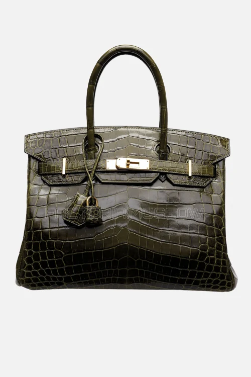 Hermes Birkin 30 Shiny Vert Veronese Niloticus Crocodile PHW