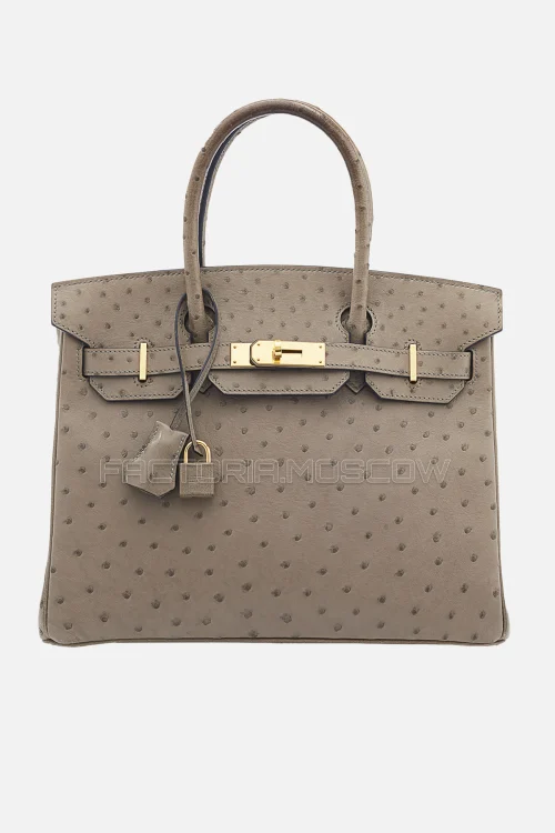 Hermes Birkin 30 Gris Tourterelle Ostrich GHW