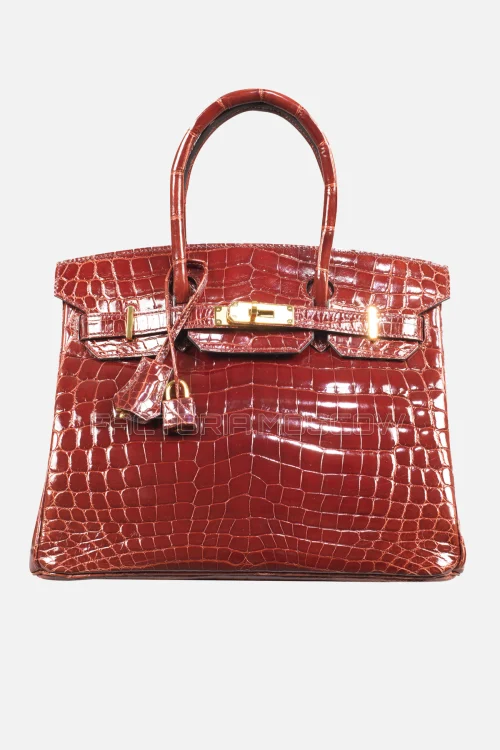 Hermes Birkin 30 Shiny Bourgogne Niloticus Crocodile GHW