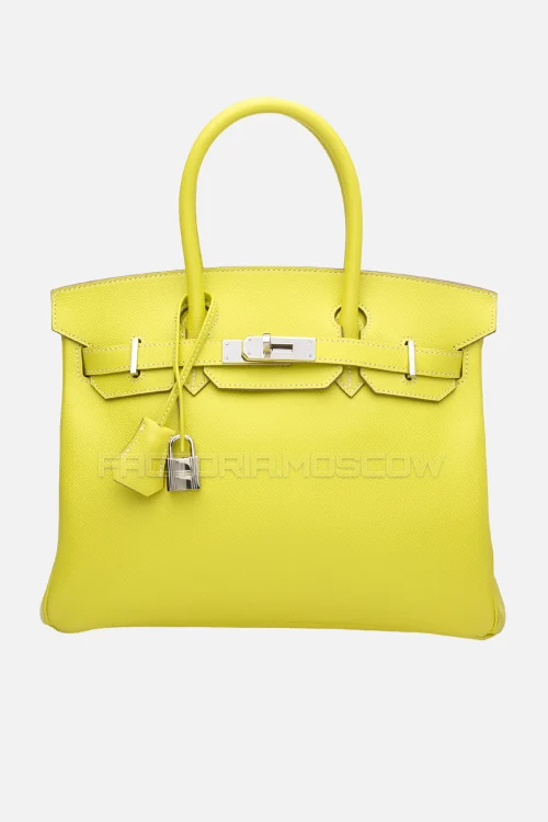 Hermes Birkin 30 Lime/Gris Perle Epsom PHW