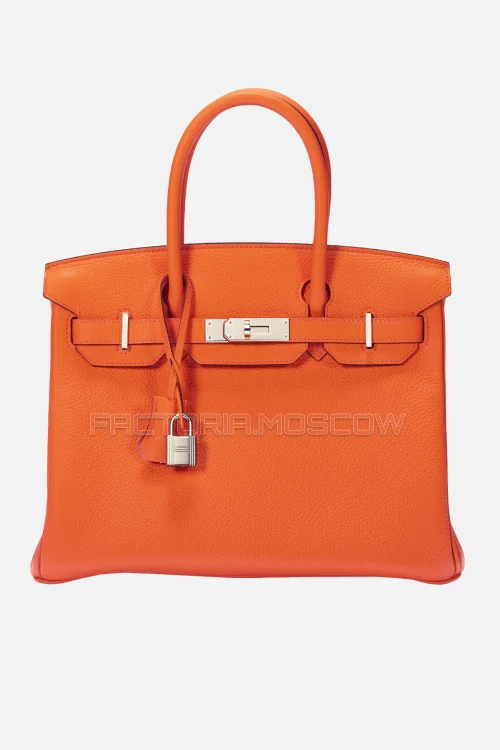 Hermes Birkin 30 Orange Poppy/Rose Lipstick Clemence PHW