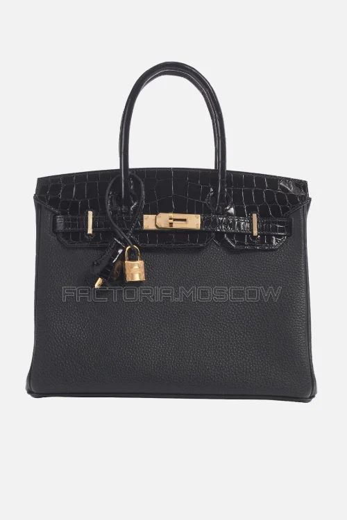 Hermes Birkin Touch 30 Shiny Black Niloticus Crococdile/Togo RGHW