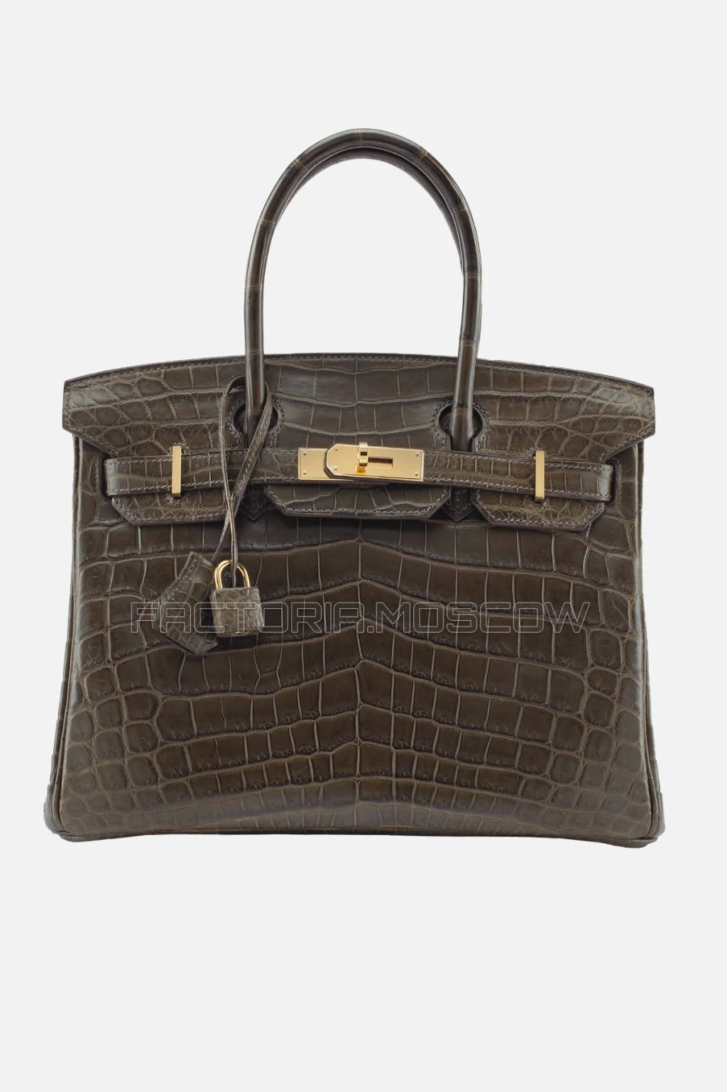 Hermes Birkin 30 Matte Gris Elephant Niloticus Crocodile GHW