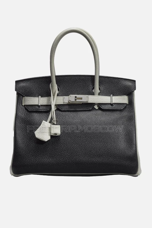 Hermes Birkin 30 Black/White Clemence PHW