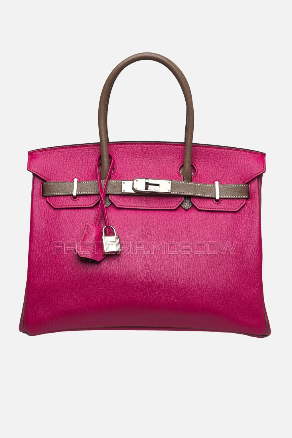 Hermes Birkin 30 Rose Shocking/Étoupe Chevre PHW