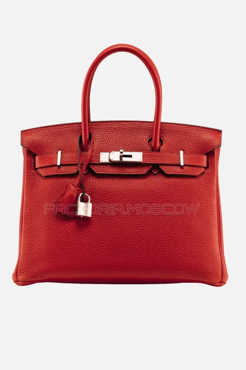 Hermes Birkin 30 Rouge Vif Clemence PHW