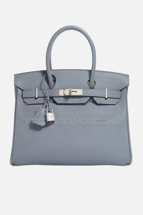 Hermes Birkin 30 Bleu Lin Epsom PHW