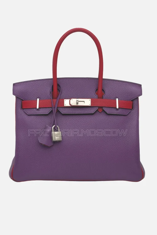 Hermes Birkin 30 Raisin/Rouge Grenat Togo With Brushed Palladium Hardware