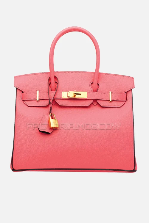 Hermes Birkin 30 Rose Azalee/Black Epsom GHW
