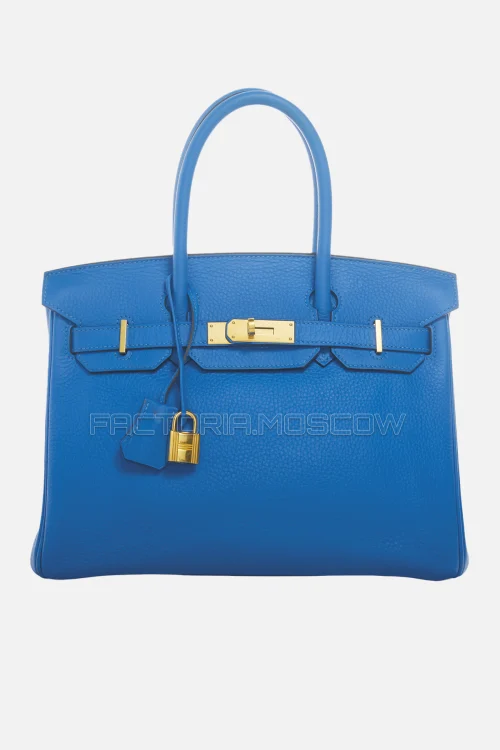 Hermes Birkin 30 Bleu Hydra Clemence GHW