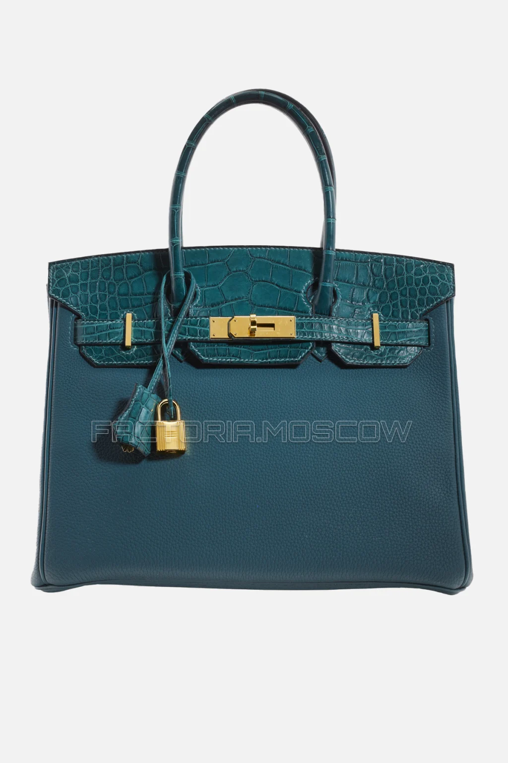 Hermes Birkin Touch 30 Matte Vert Cypres Alligator/Togo GHW