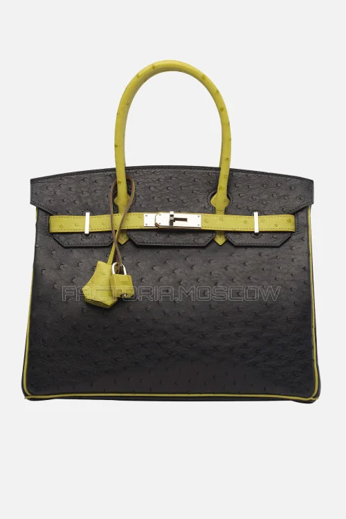 Hermes Birkin 30 Indigo/Vert Anis Ostrich PHW